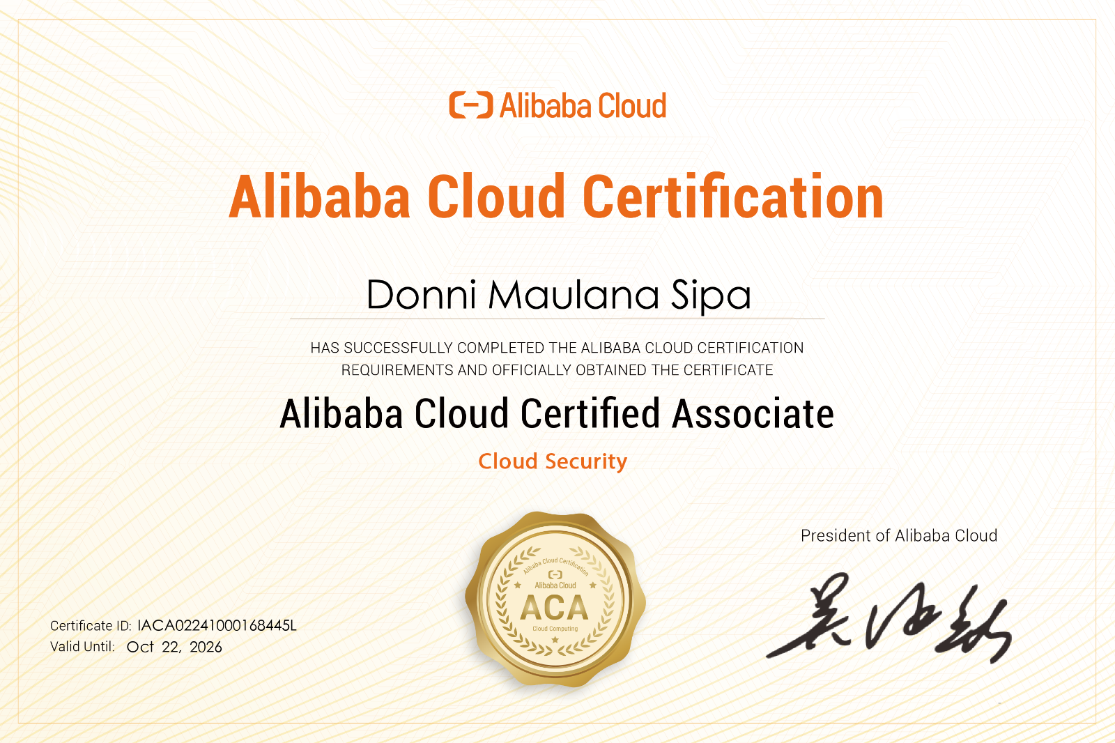 Alibaba Cloud — Cloud Security (Oct 2024) – Secure cloud infrastructure fundamentals